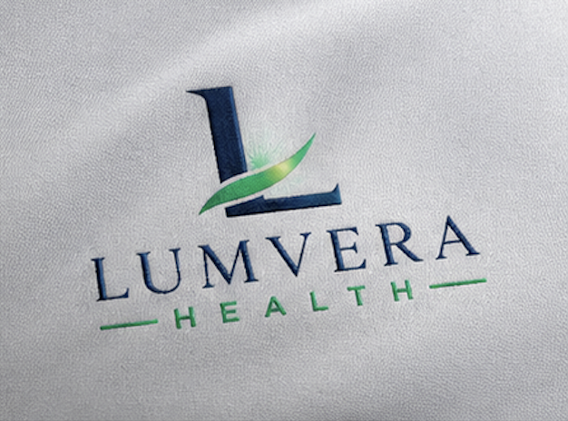 Lumvera Health logo on a light textured background